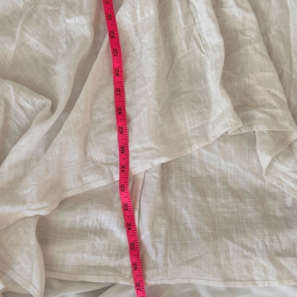 For The Republic 2X White Rayon Linen Hi-Low Pom Pom Sleeveless Tie Back NWT - Picture 7 of 8